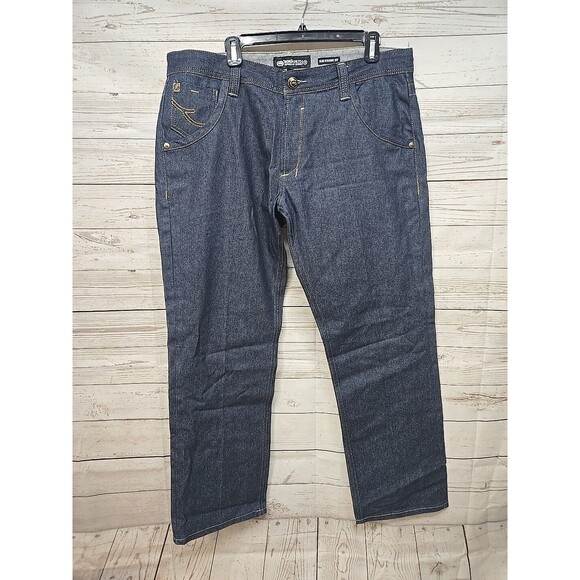Ecko Unltd Jeans Men's Size 38x32 Slim Straight Fit Dark Wash Skater Denim - Picture 1 of 11